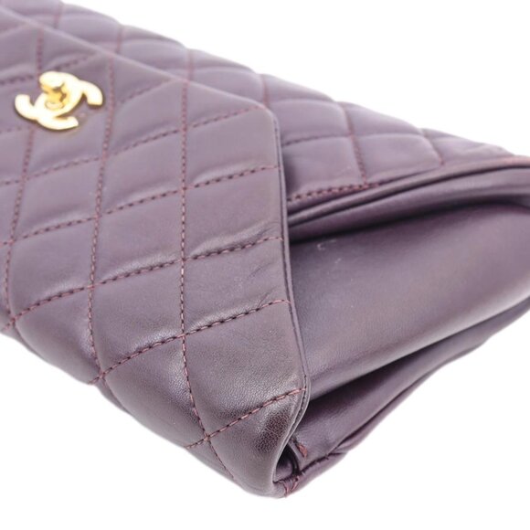 Chanel  Fold Up Again Quilted Lambskin Leather Clutch Purple - Picture 5 of 11